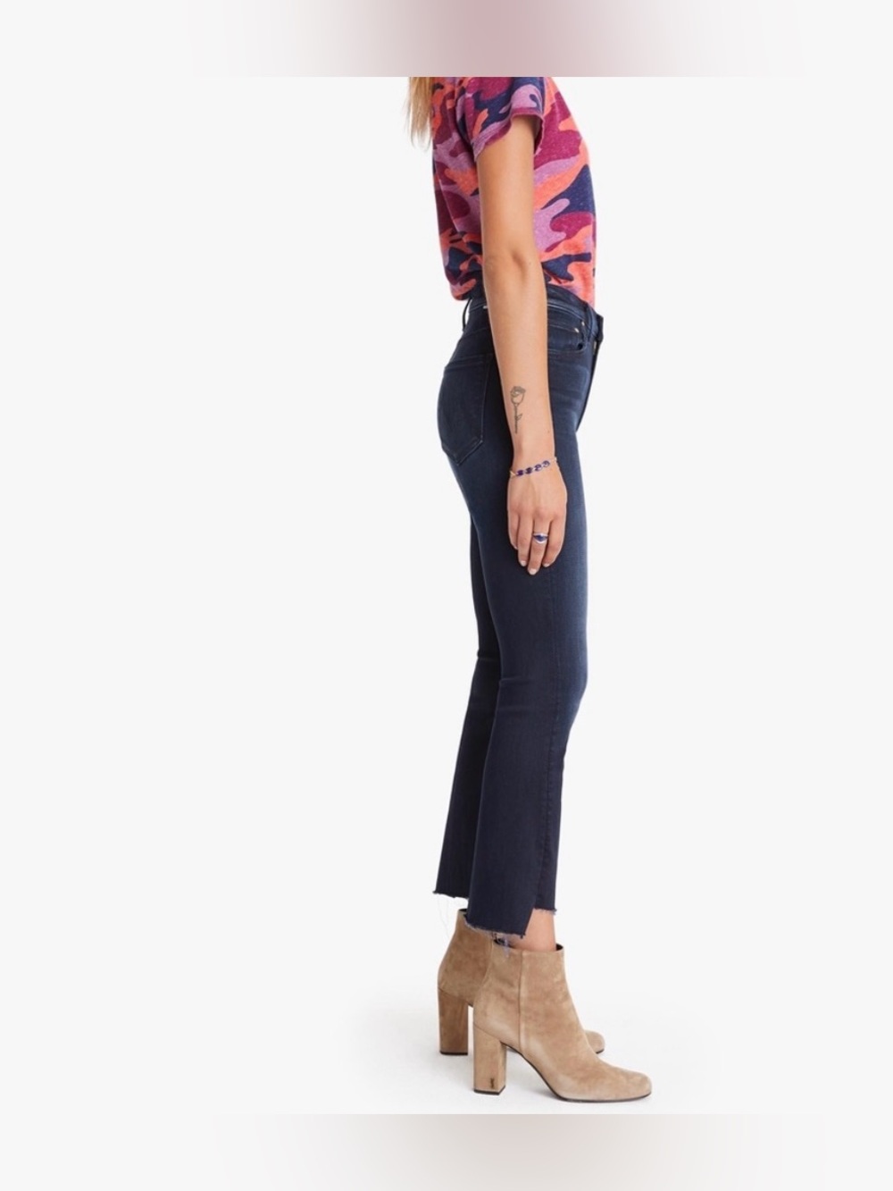 MOTHER the Insider Crop Step Fray Jeans After Party Wash Size 28 - Picture 14 of 14